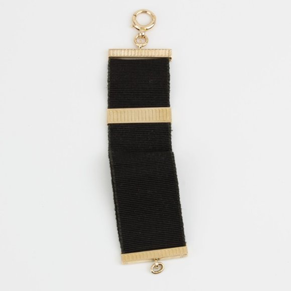 9 Karat Yellow Gold Victorian Era Watch Fob Strap - Black